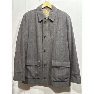 ENZO Tovare Italy Wool Zip/button Front Car Coat Brown Check Lined